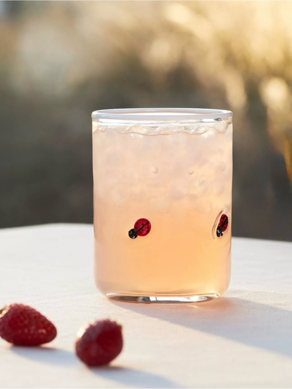 NEW Anthropologie Spring Icon Juice Glasses, Ladybug 🐞